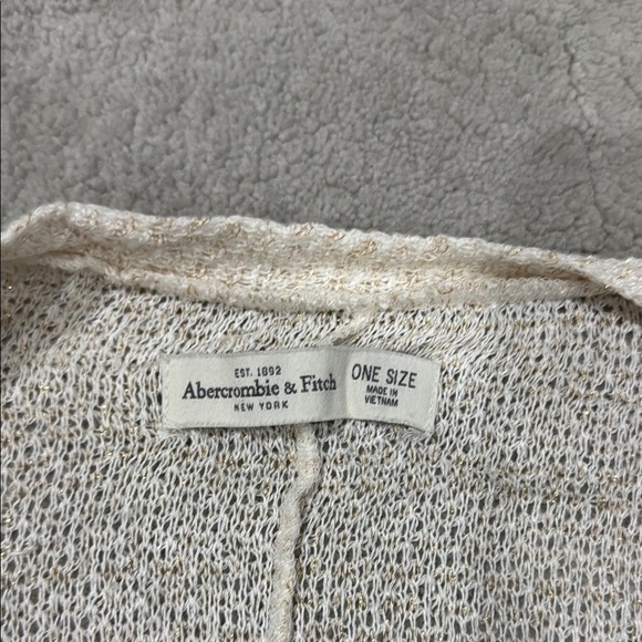 Abercrombie & Fitch Cream Gold Open-Front Cardigan - Picture 2 of 3